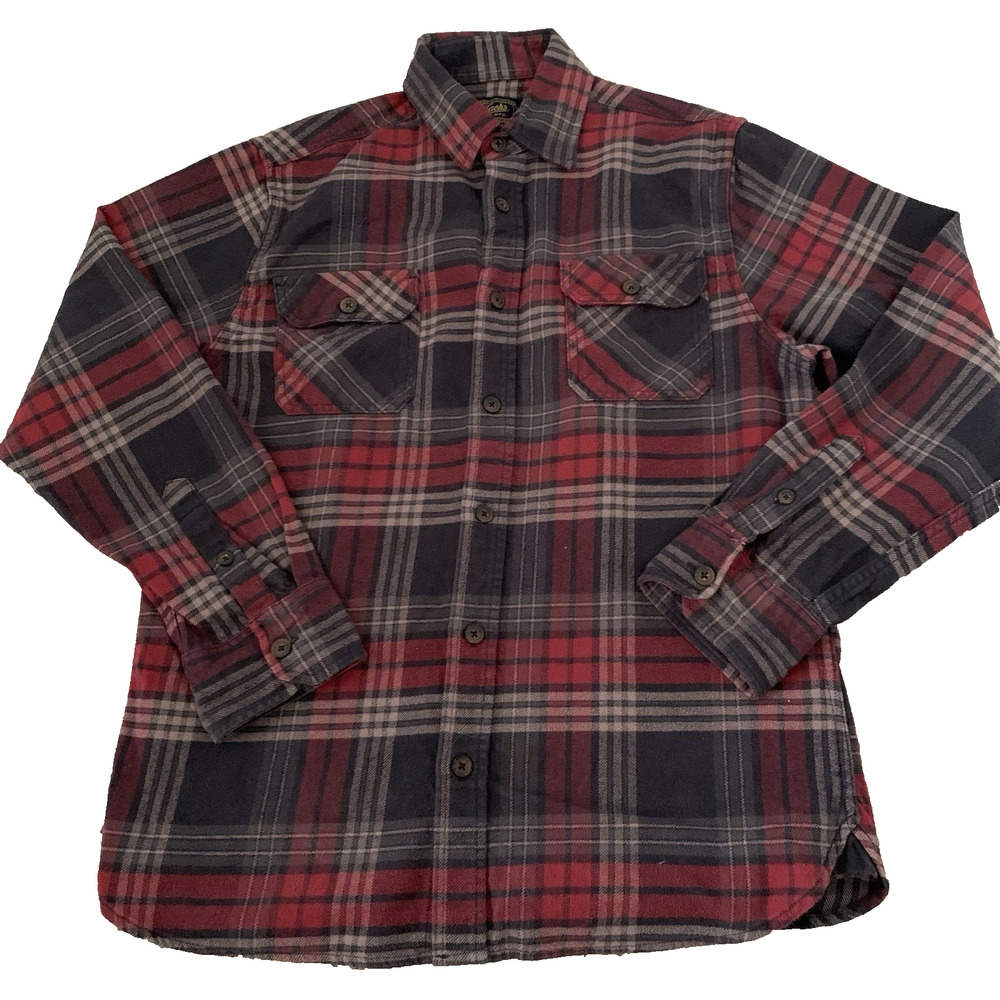 Jachs Heritage Flannel Shirt Mens Medium Long Sleeve Red Plaid Classic Outdoors